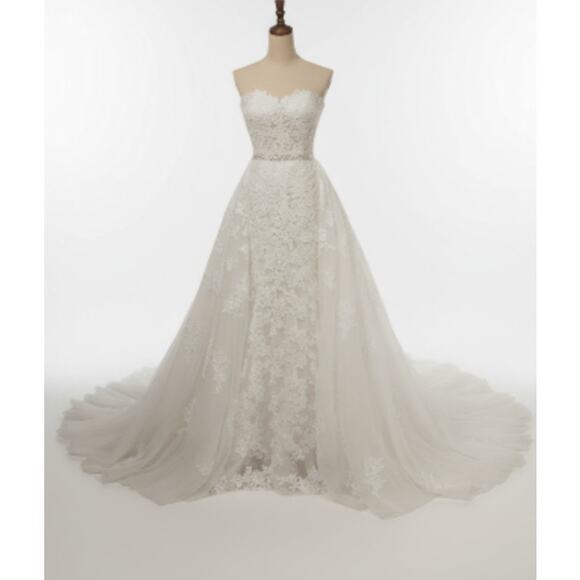 Sophia Toli Maeve Beaded Mermaid Detachable Tulle Skirt Sz 6 Ivory NWT - Picture 5 of 10